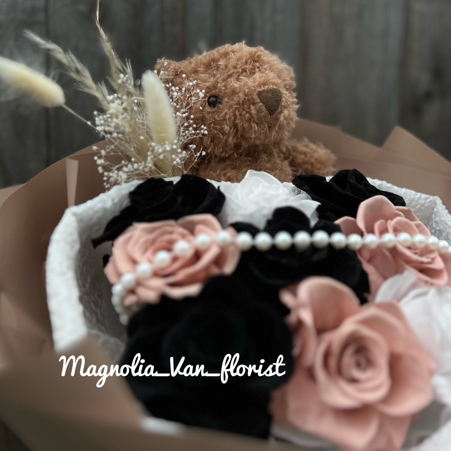Valentine’s Preserved Flower Bouquet – Bear Timeless Love 💖🌹