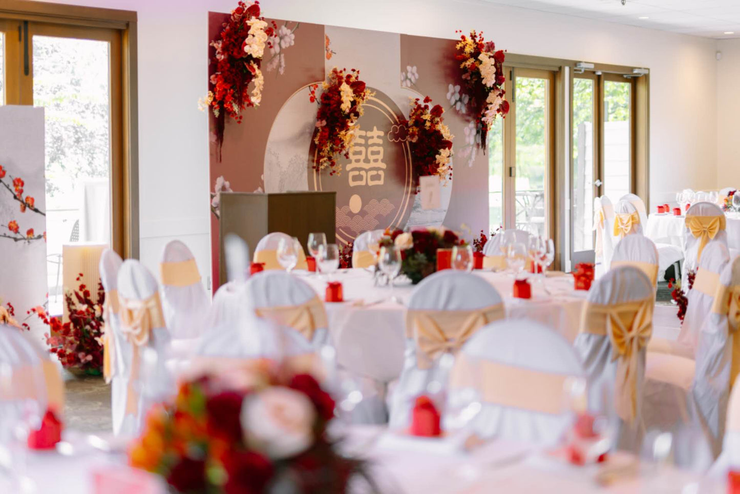 WEDDING-SILK FLOWER FLORAL HANGINGS & FLOOR FLORAL (Total 8 Pcs)