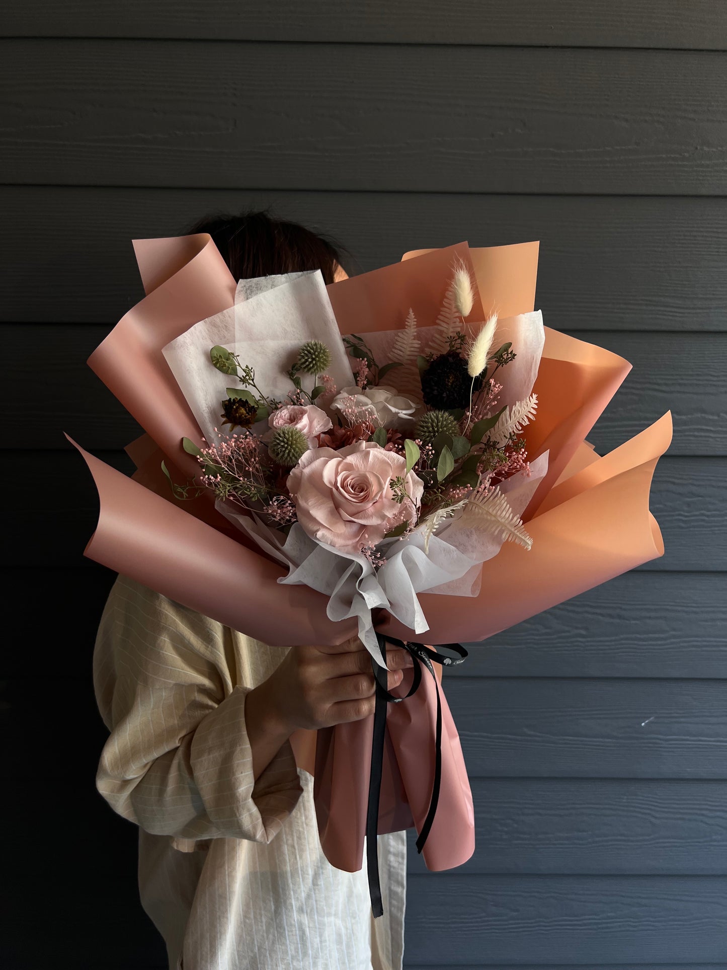 Preserved Flower Bouquet-Pink02-保鮮花花束