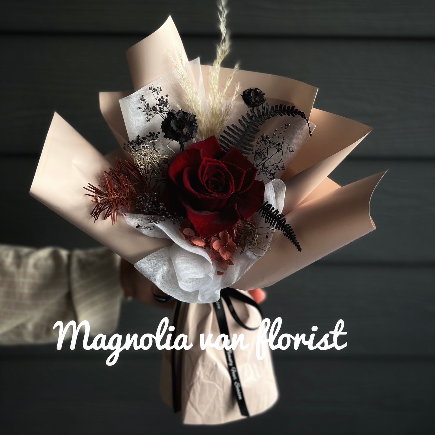 Preserved Flower Bouquet-M Size RED-保鮮花花束