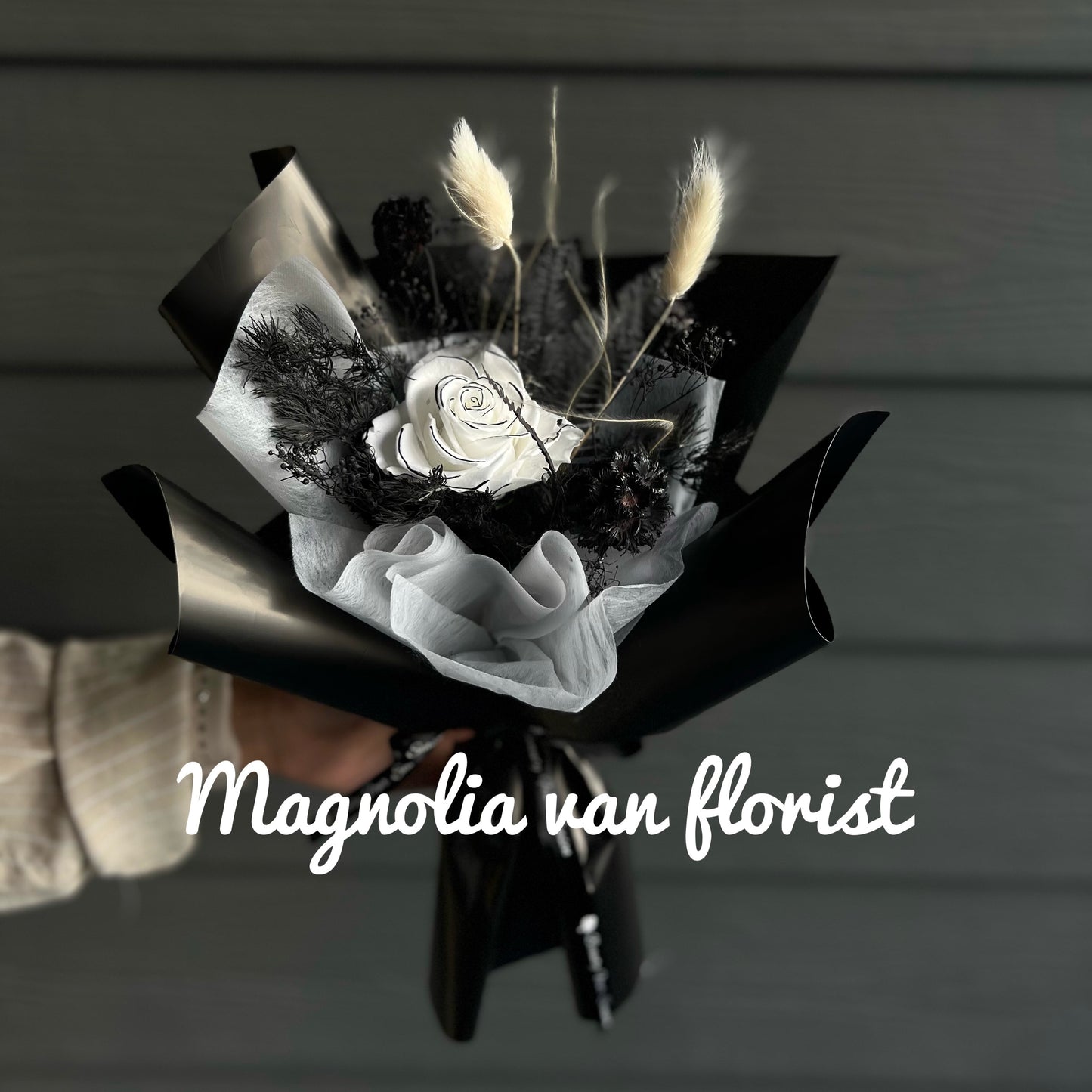 Preserved Flower Bouquet-M Size WHITE-保鮮花花束