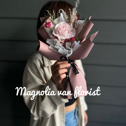 永生花花束-M號 粉紅色