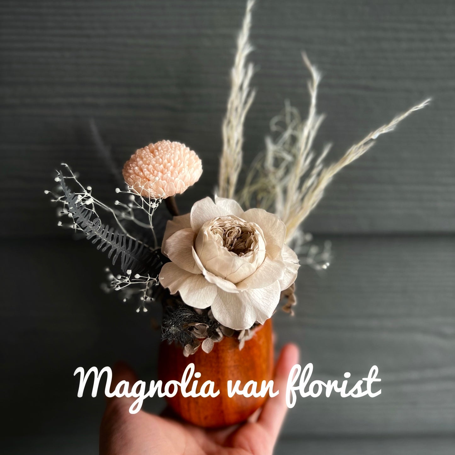Preserved Flower Decor Cup-02-保鮮花枱花